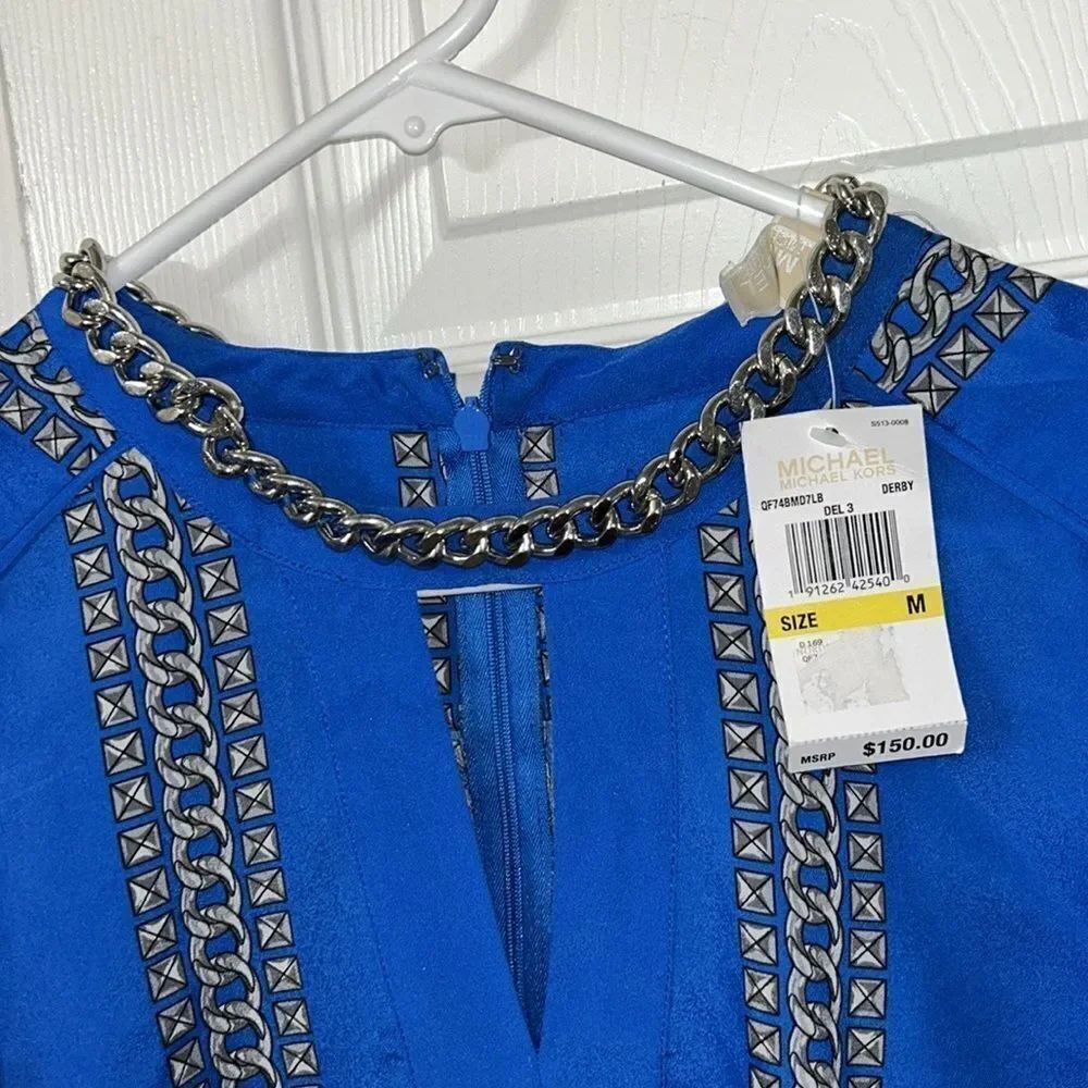 Michael Kors Blue/Grey Long Sleeve Top(Size Medium) - Picture 6 of 7